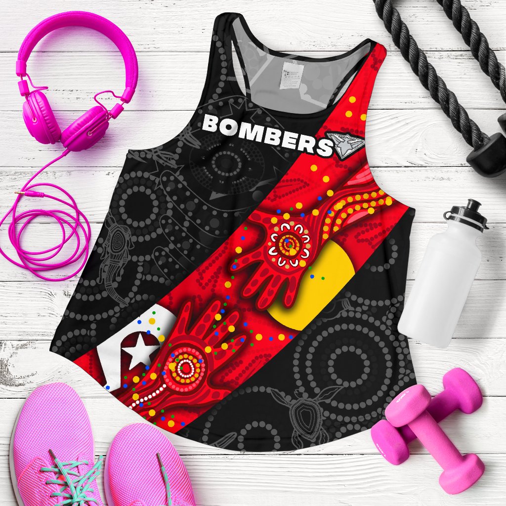 Bombers Naidoc Week Women's Racerback Tank Essendon Ingenious - Vibe Hoodie