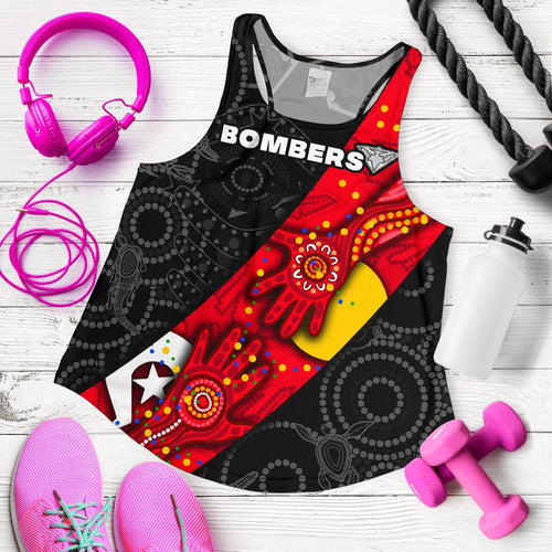 Bombers Naidoc Week Women's Racerback Tank Essendon Ingenious - Vibe Hoodie