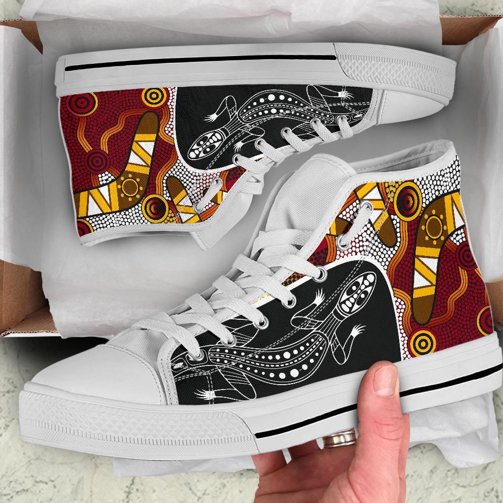 high-top-shoes-aboriginal-dot-painting-lizard-shoes