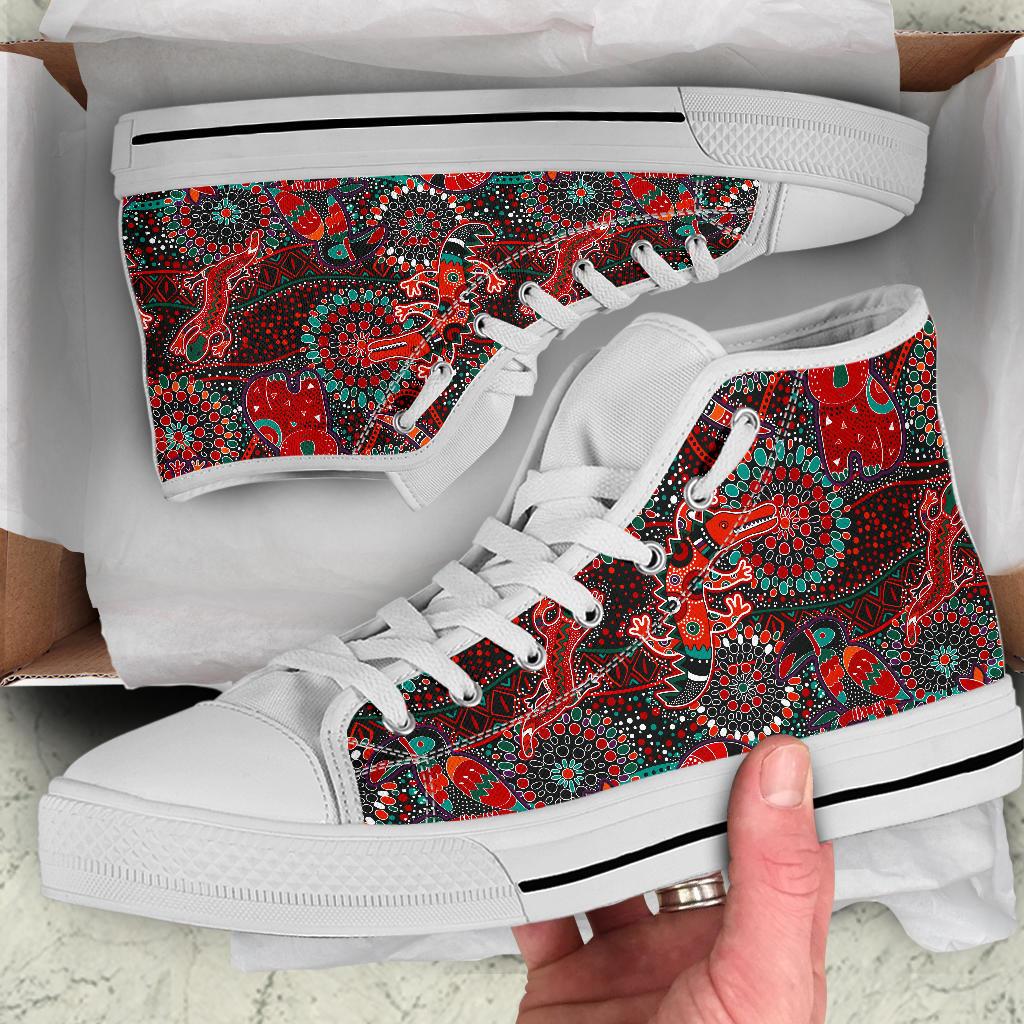 high-top-shoes-aboriginal-animal-dot-acrylic-paint