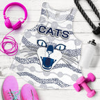 Geelong Women Racerback Tank Cats Indigenous - White - Vibe Hoodie