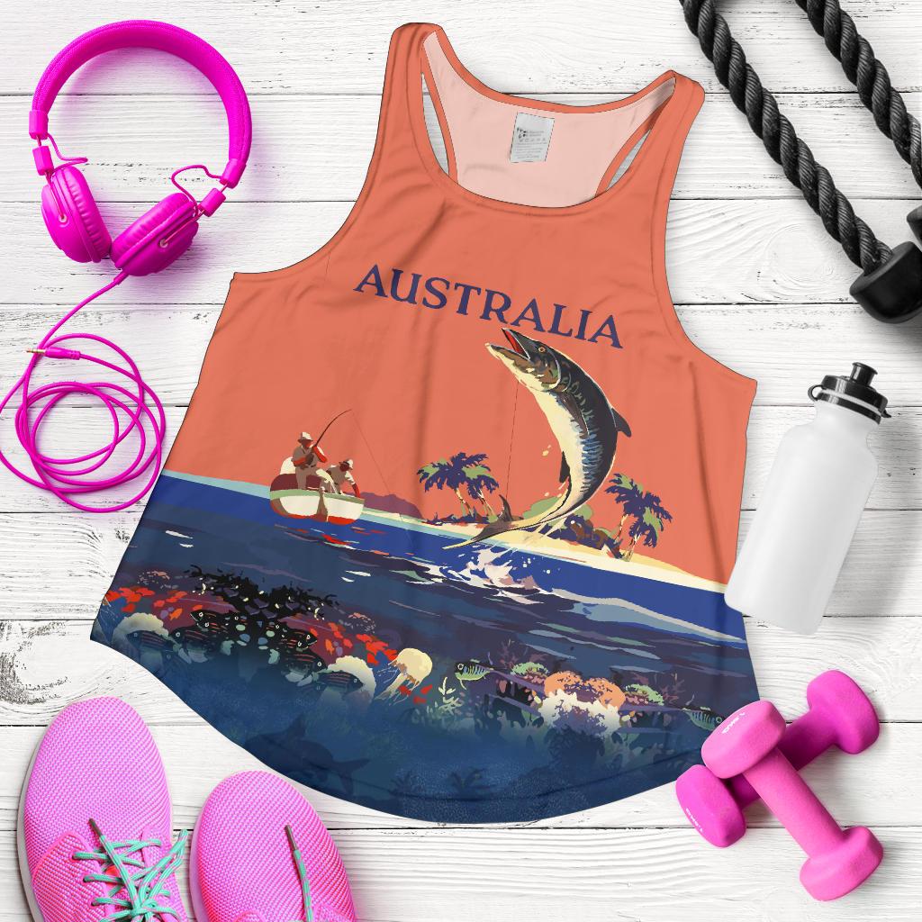 Racerback Tank - Fishing Top Tank Landscape Art - Women - Vibe Hoodie