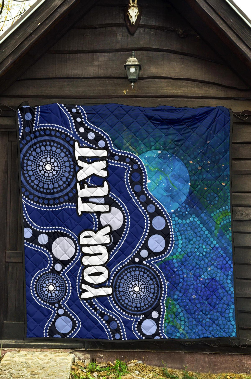 custom-text-aboriginal-premium-quilt-australia-indigenous-flag-circle-dot-painting-art-blue
