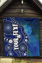 custom-text-aboriginal-premium-quilt-australia-indigenous-flag-circle-dot-painting-art-blue