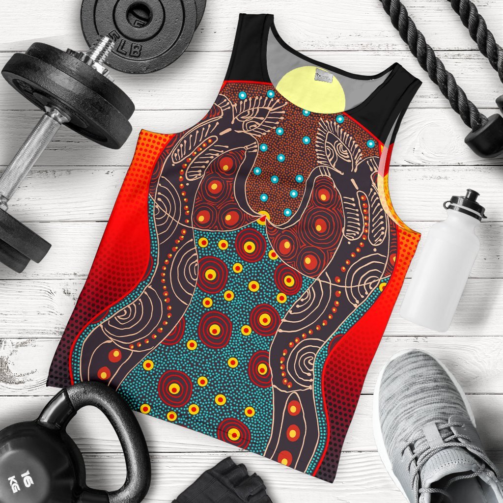 mens-tank-top-aboriginal-sublimation-dot-pattern-style-red