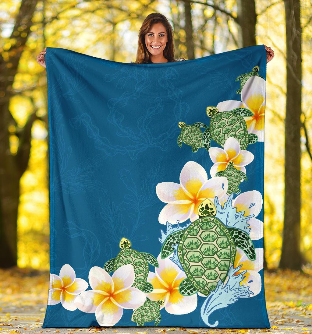 plumeria-sea-turtle-premium-blanket