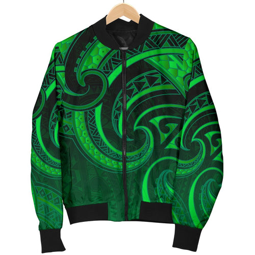 new-zealand-maori-mangopare-women-bomber-jacket-polynesian-green