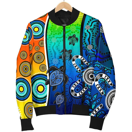 aboriginal-womens-bomber-jacket-indigenous-turtle-dot-painting-art