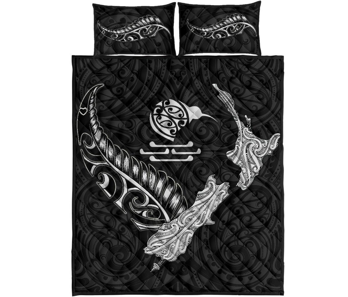 new-zealand-heart-quilt-bed-set-map-kiwi-mix-silver-fern-white