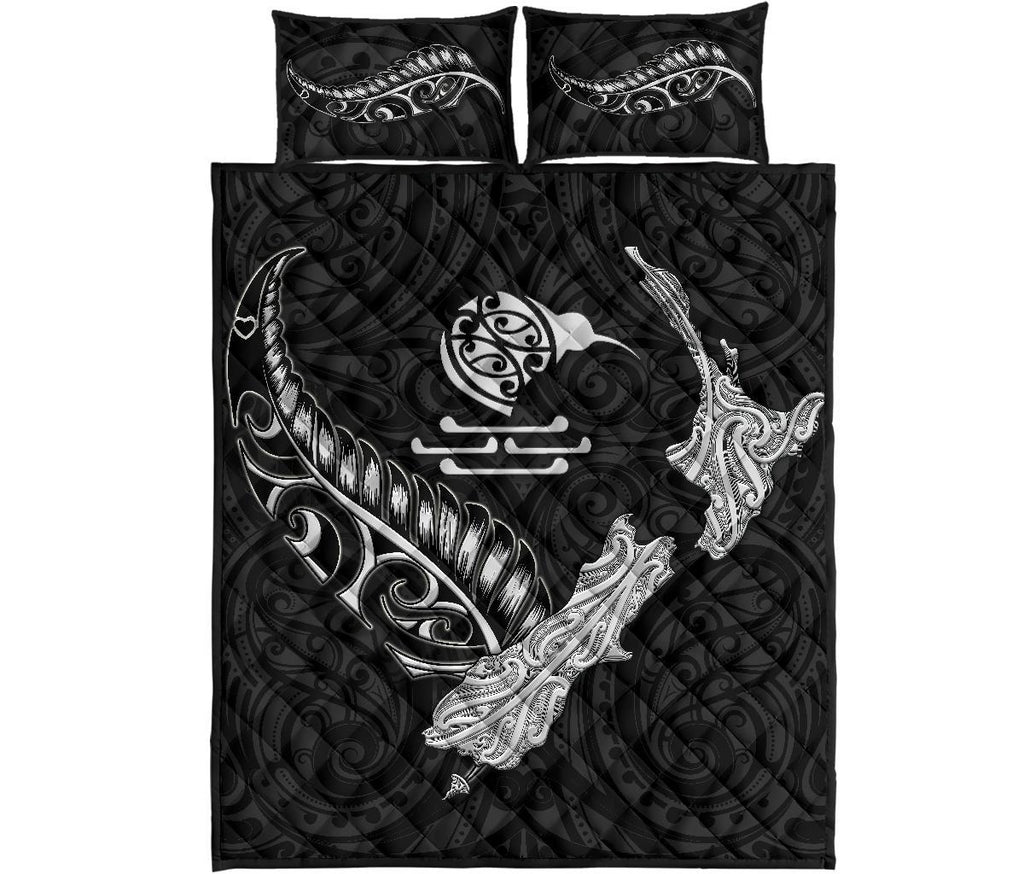 new-zealand-heart-quilt-bed-set-map-kiwi-mix-silver-fern-white