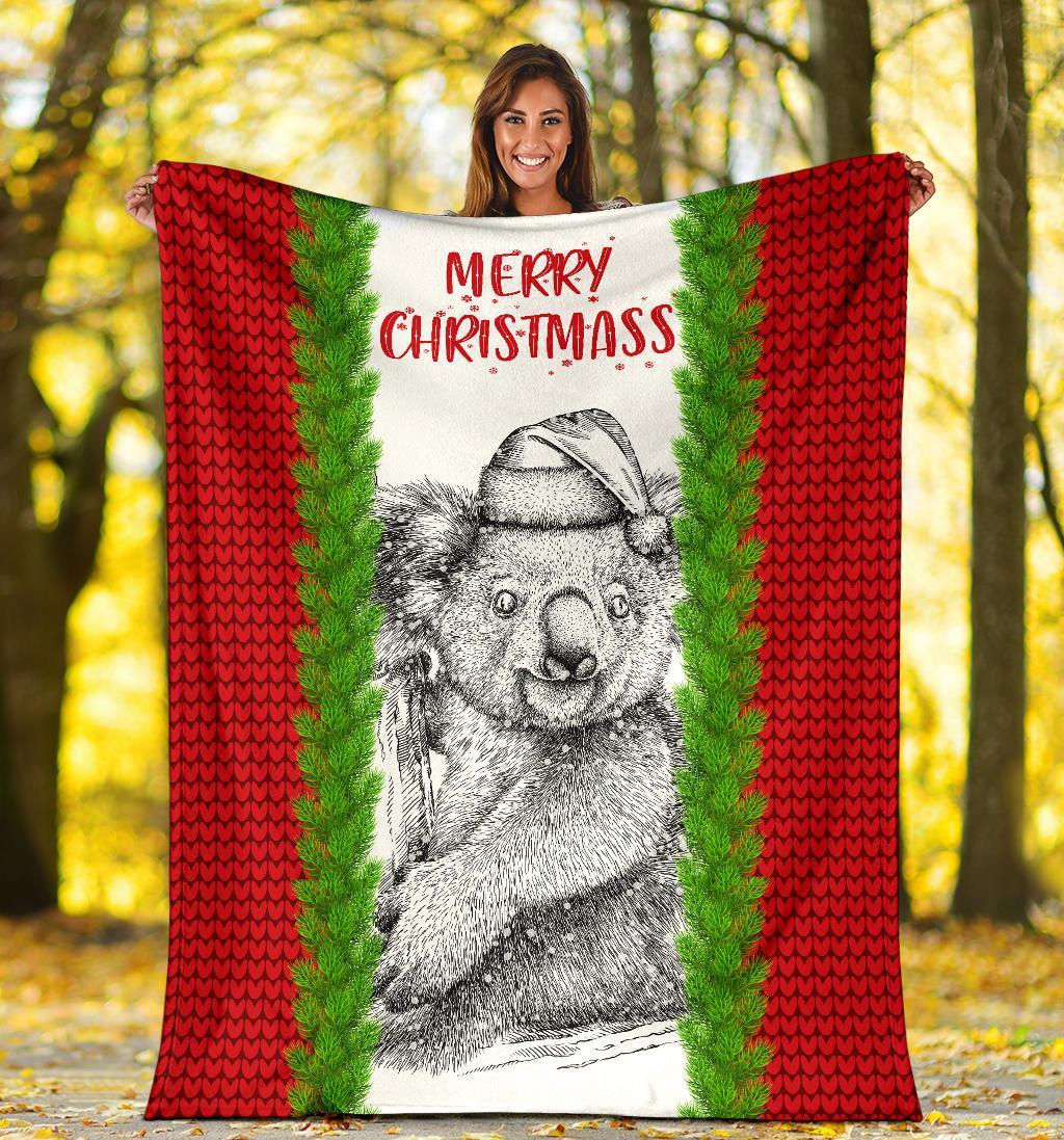 christmas-premium-blanket-merry-christmas-koala