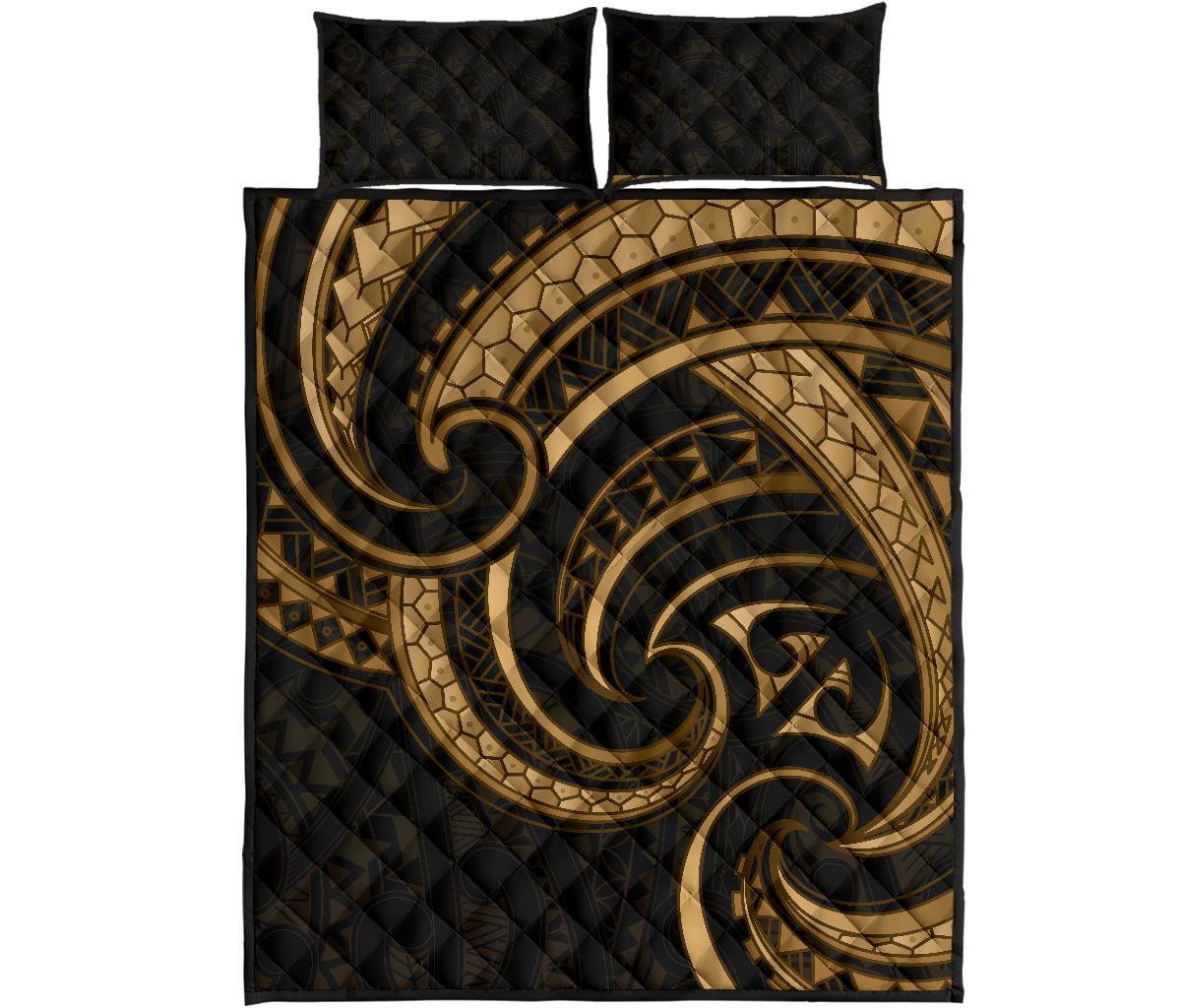 new-zealand-maori-mangopare-quilt-bed-set-polynesian-gold