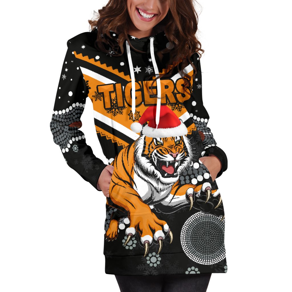 Wests Christmas Women's Hoodie Dress Tigers Indigenous - Vibe Hoodie