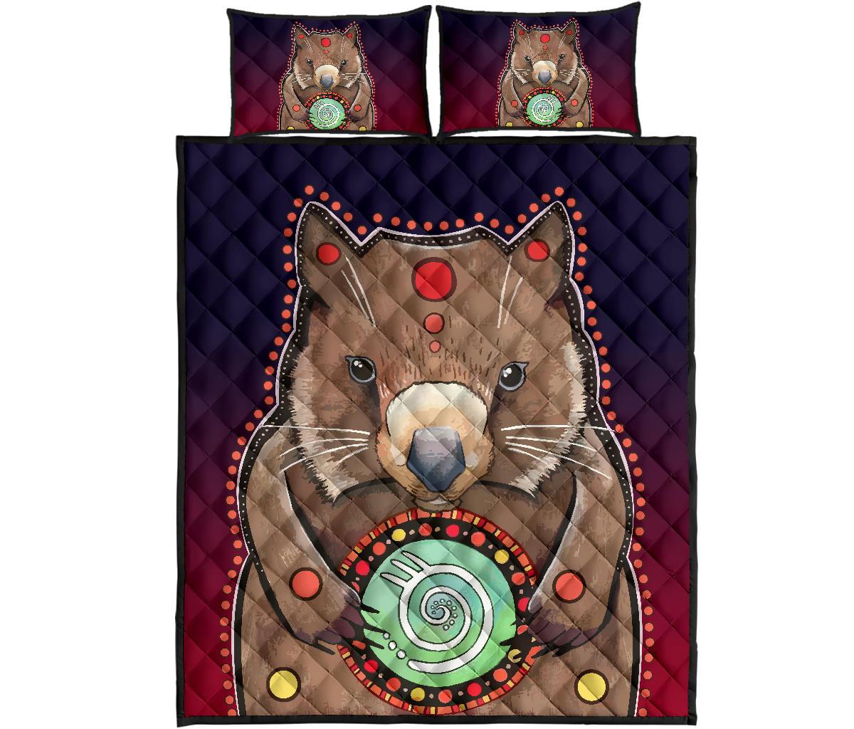 aboriginal-quilt-cover-set-wombat-painting-circle-patterns
