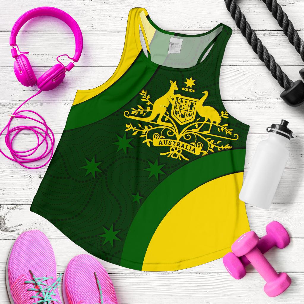 Racerback Tank - Australia Coat of Arms Tank Top National Colors - Women - Vibe Hoodie