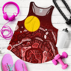 Aboriginal Women's Racerback Tank - Red Landscape - Vibe Hoodie