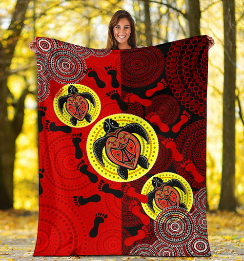 premium-blanket-aboriginal-dot-painting-blanket-turtle