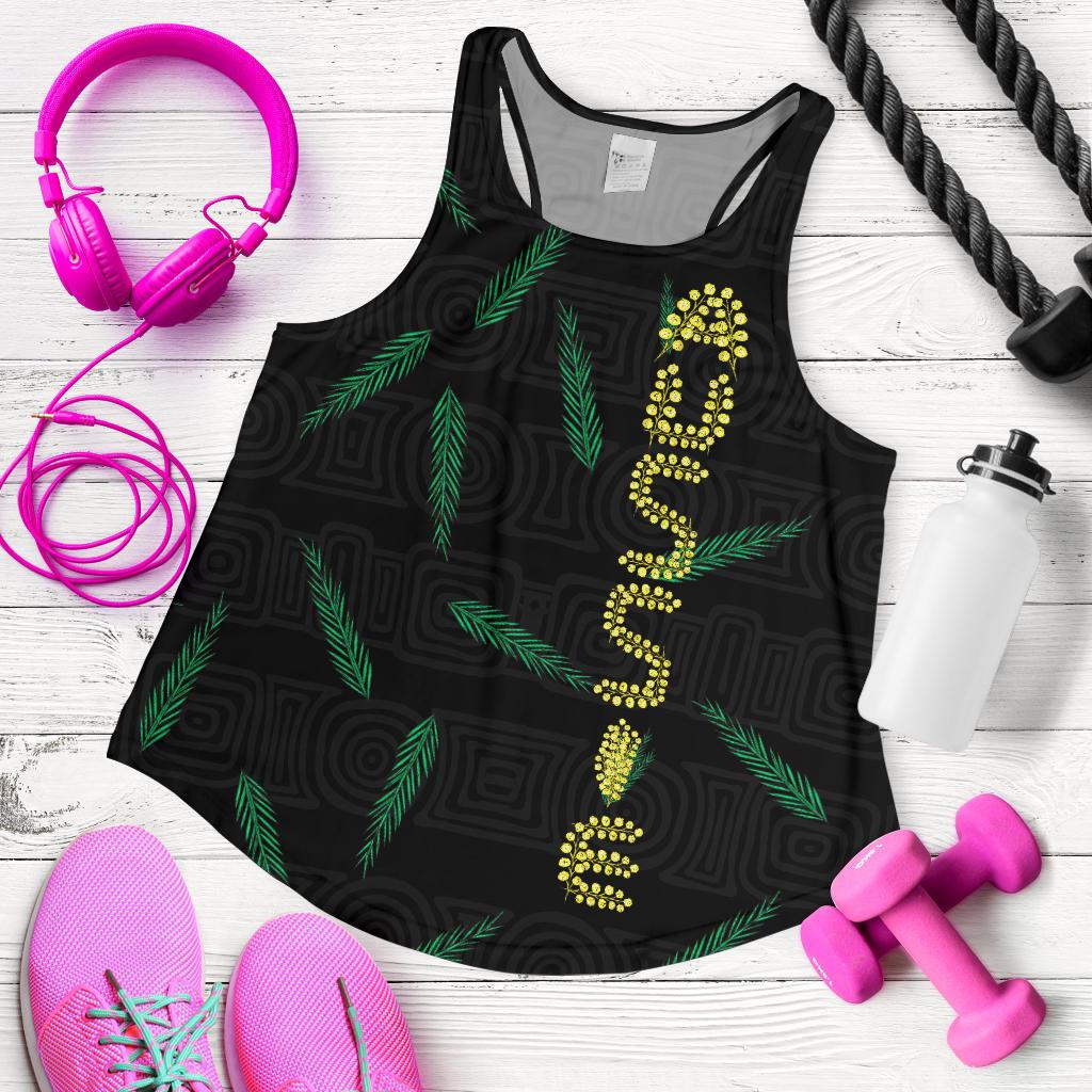 Racerback Tank - Australian Coat Of Arms Top Tank Aussie Golden Wattle - Women - Vibe Hoodie