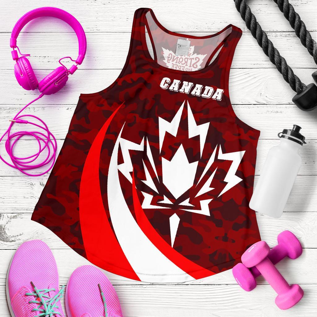 Canada - True North Strong And Free Racerback Tank - Vibe Hoodie