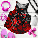 Anzac Lest We Forget Women's Racerback Tank - Poppy Flowers - Vibe Hoodie