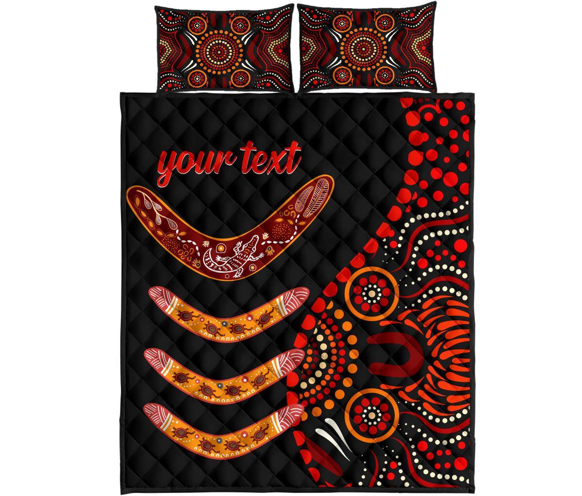 aboriginal-personalised-quilt-bed-set-aboriginal-boomerangs-with-dot-painting-pattern