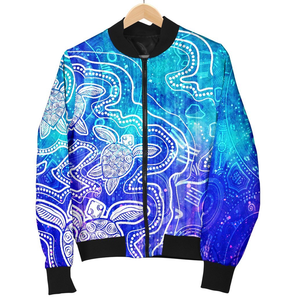 aboriginal-mens-bomber-jacket-sea-turtle-with-indigenous-patterns-blue