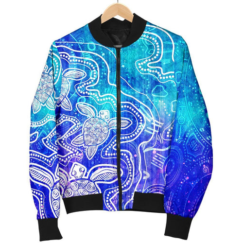 aboriginal-mens-bomber-jacket-sea-turtle-with-indigenous-patterns-blue