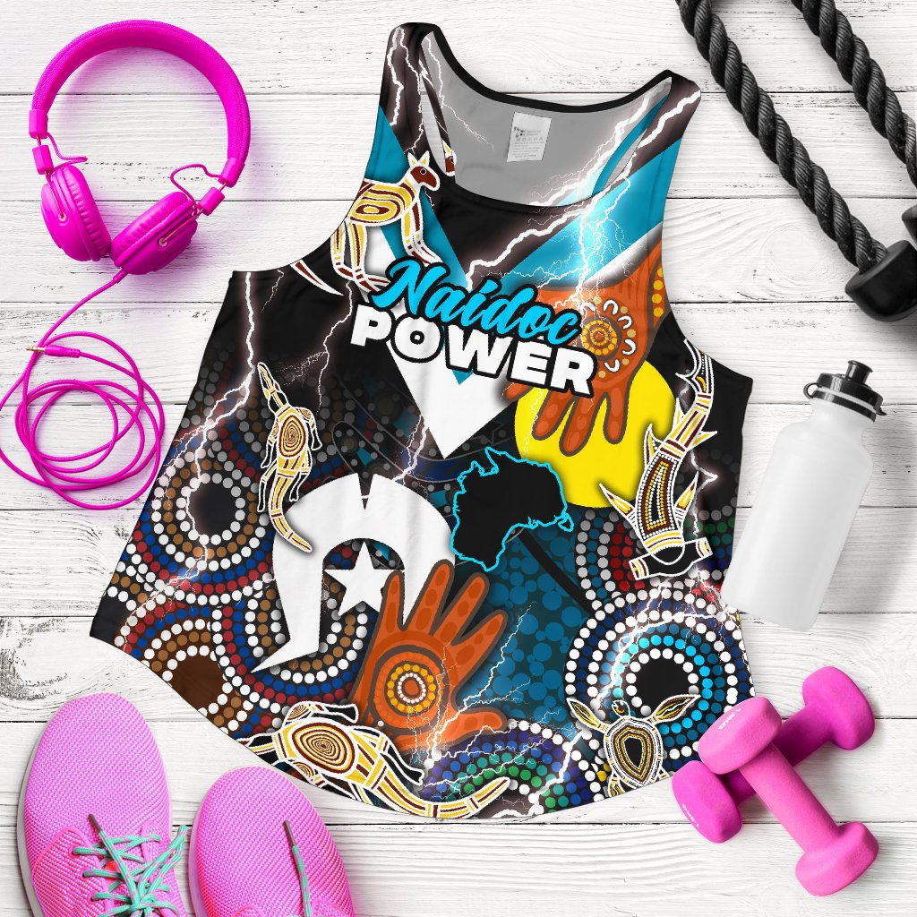 (Custom Personalised) Power Naidoc Week Women's Racerback Tank Adelaide Special Version - Custom Text and Number - Vibe Hoodie
