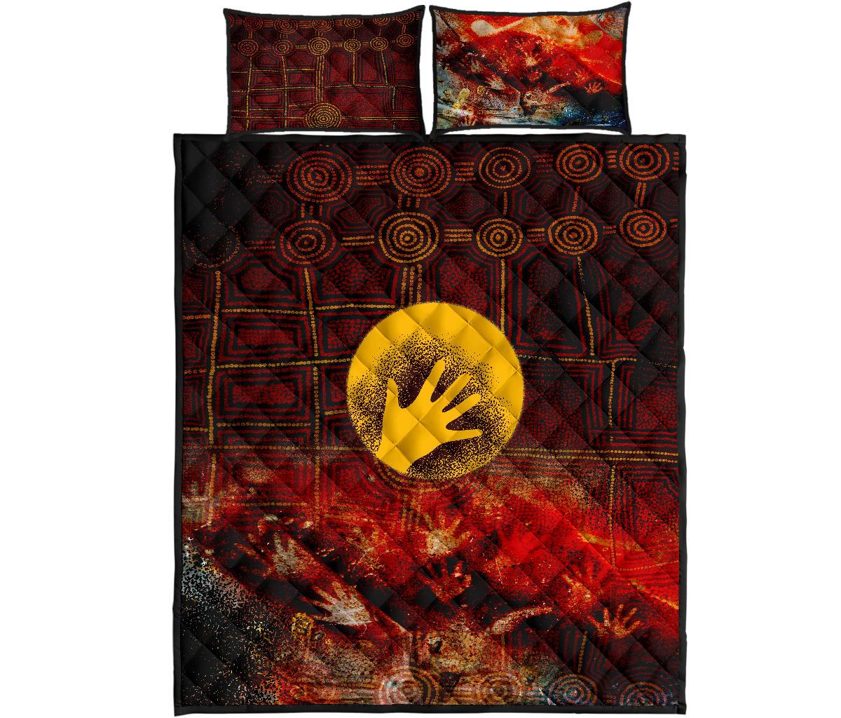 aboriginal-quilt-bed-set-indigenous-flag-hand-art