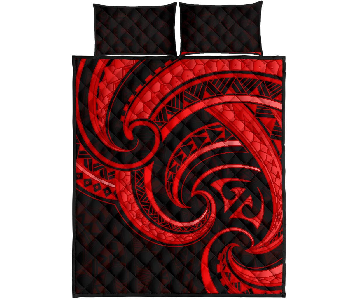 new-zealand-maori-mangopare-quilt-bed-set-polynesian-red