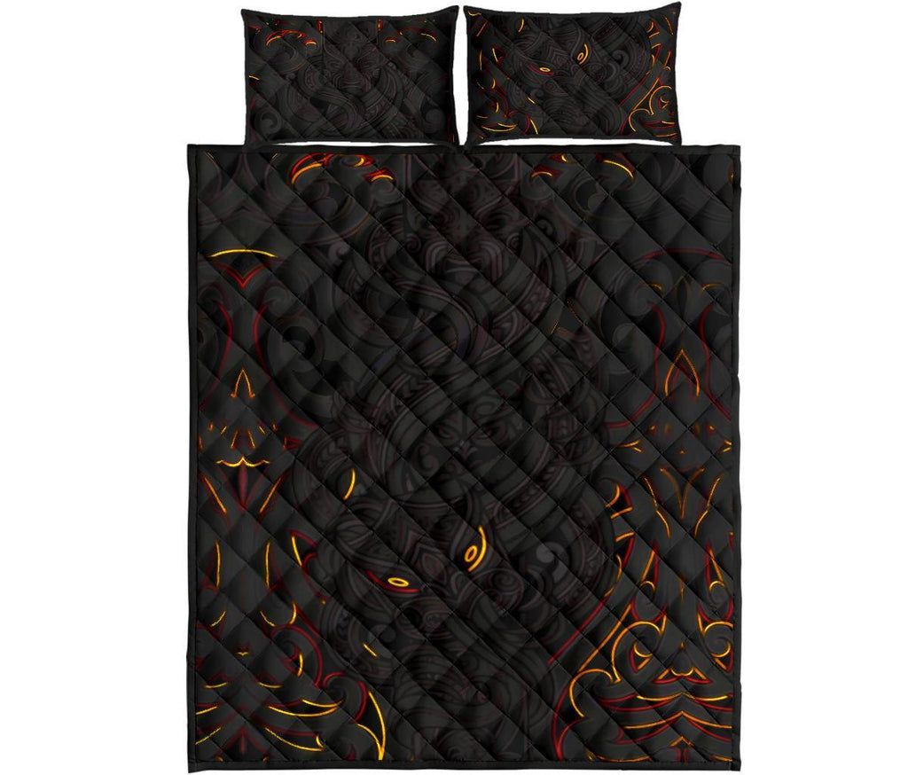 new-zealand-quilt-bed-set-maori-gods-quilt-and-pillow-cover-tumatauenga-god-of-war-black