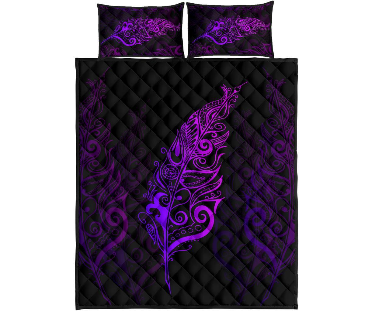 light-silver-fern-new-zealand-quilt-bed-set-purple