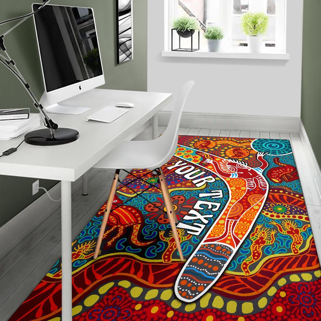 aboriginal-personalised-area-rug-indigenous-boomerang