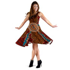 Midi Dress - Aboriginal Dot Painting Dress Ver06 - Vibe Hoodie