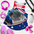 Racerback Tank - Australian Flag and Coat Of Arms Tank Koala 3D - Women - Vibe Hoodie