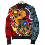 custom-womens-bomber-jacket-australia-aboriginal-dots-with-turtle-and-naidoc-flags