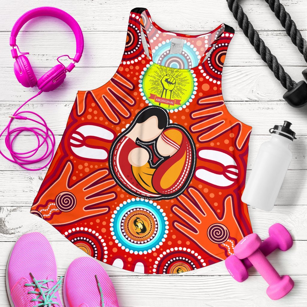 Racerback Tanks - Aboriginal Family With Dot Painting art - Vibe Hoodie