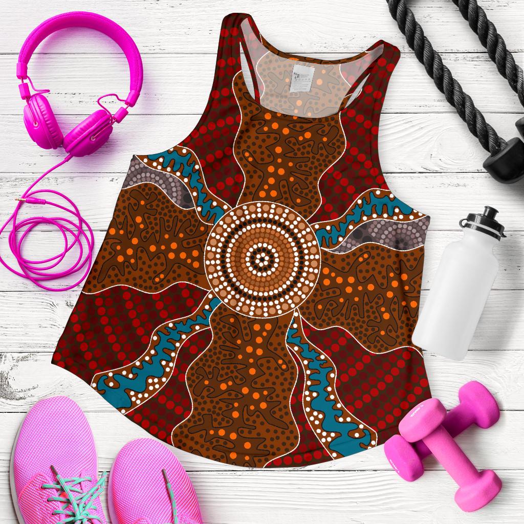 Racerback Tank - Aboriginal Dot Painting Tank Top Ver06 - Women - Vibe Hoodie