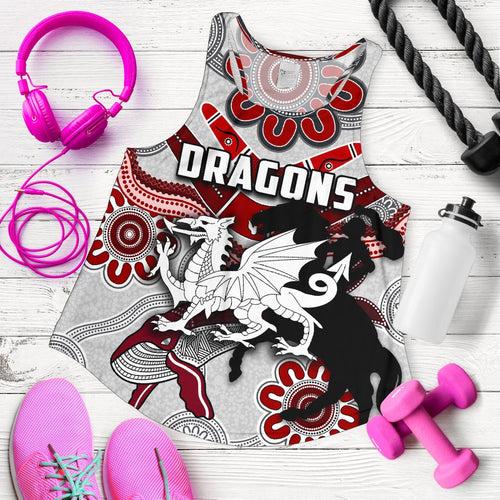 Dragons Women Racerback Tank St. George Indigenous White - Vibe Hoodie