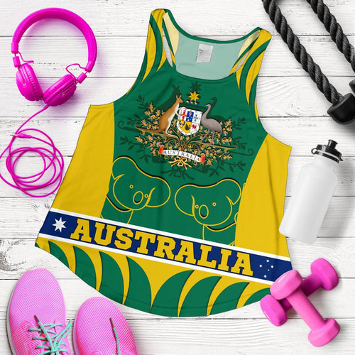 Racerback Tank - Australian Coat Of Arms Tank Koala - Vibe Hoodie