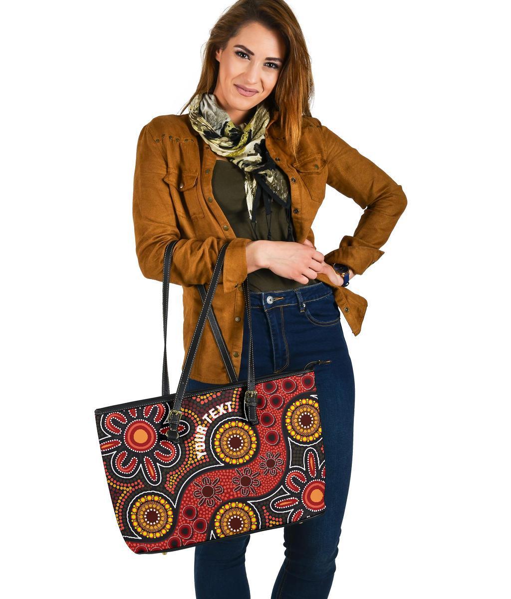 custom-aboriginal-leather-tote-bag-indigenous-circle-dot-painting-style-1