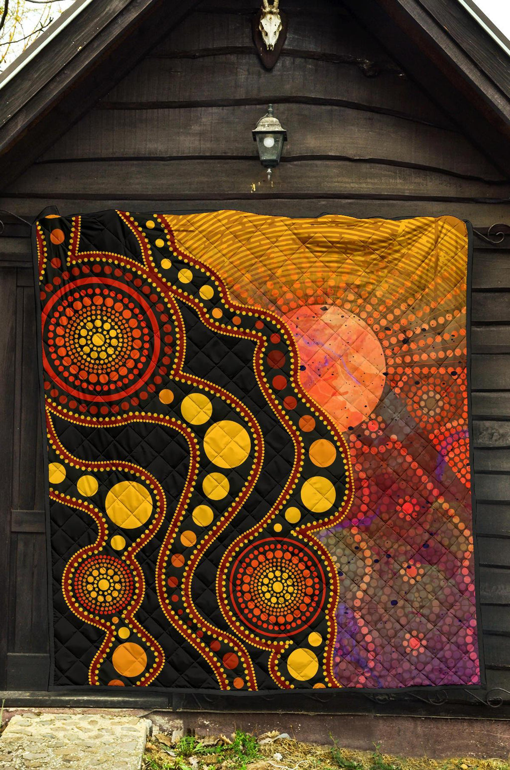 aboriginal-premium-quilt-australia-indigenous-flag-circle-dot-painting-art-golden