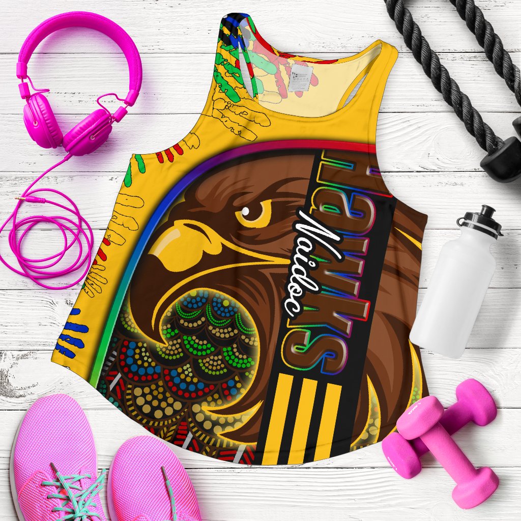 (Custom Personalised) Pride Hawks Women's Racerback Tank Hawthorn Naidoc Week Aboriginal Version Special - Vibe Hoodie
