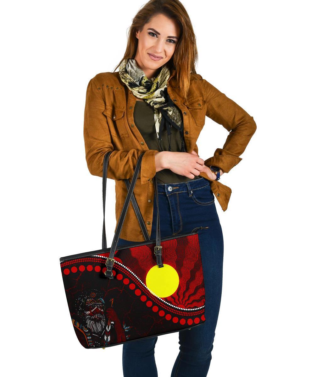 aboriginal-leather-tote-bag-indigenous-people-and-sun