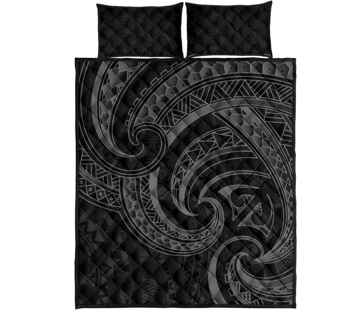 new-zealand-maori-mangopare-quilt-bed-set-polynesian-black