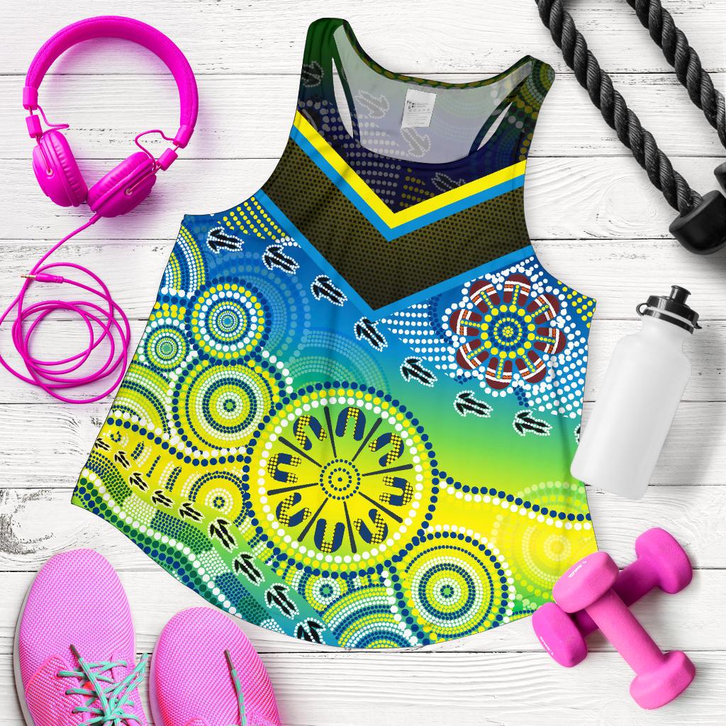 Aboriginal Racerback Tank - Dot Painting Indigenous Circle Patterns - Women - Vibe Hoodie