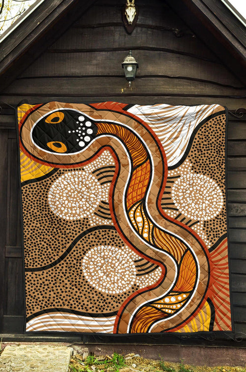 aboriginal-premium-quilt-indigenous-snake-vintage-stye