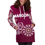 queensland-womens-hoodie-dress-maroons-simple-indigenous