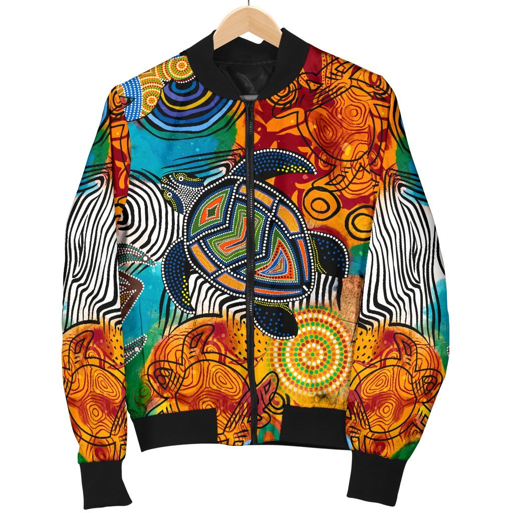 aboriginal-womens-bomber-jacket-turtle-indigenous-art