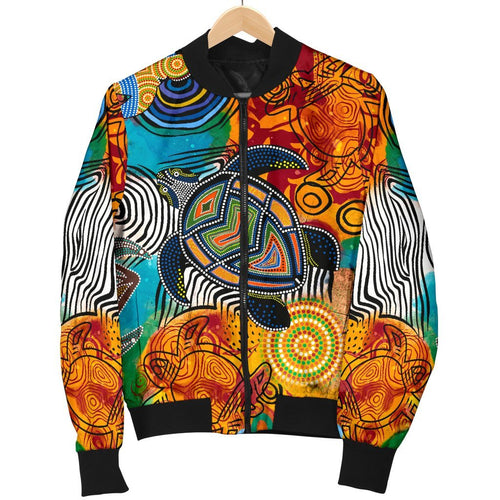 aboriginal-womens-bomber-jacket-turtle-indigenous-art